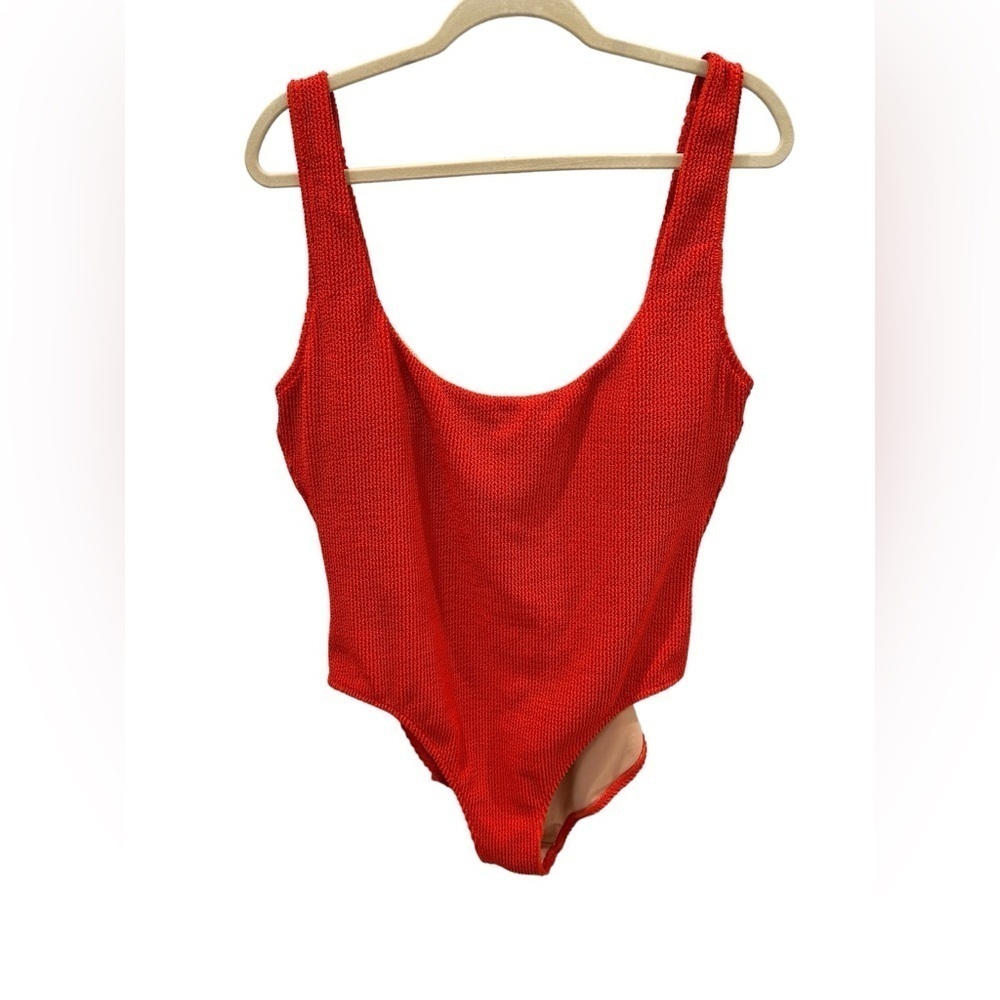 COPY - J.Crew plus size Textured scoopneck one-piece swimsuit in Venetian Red - Picture 8 of 12